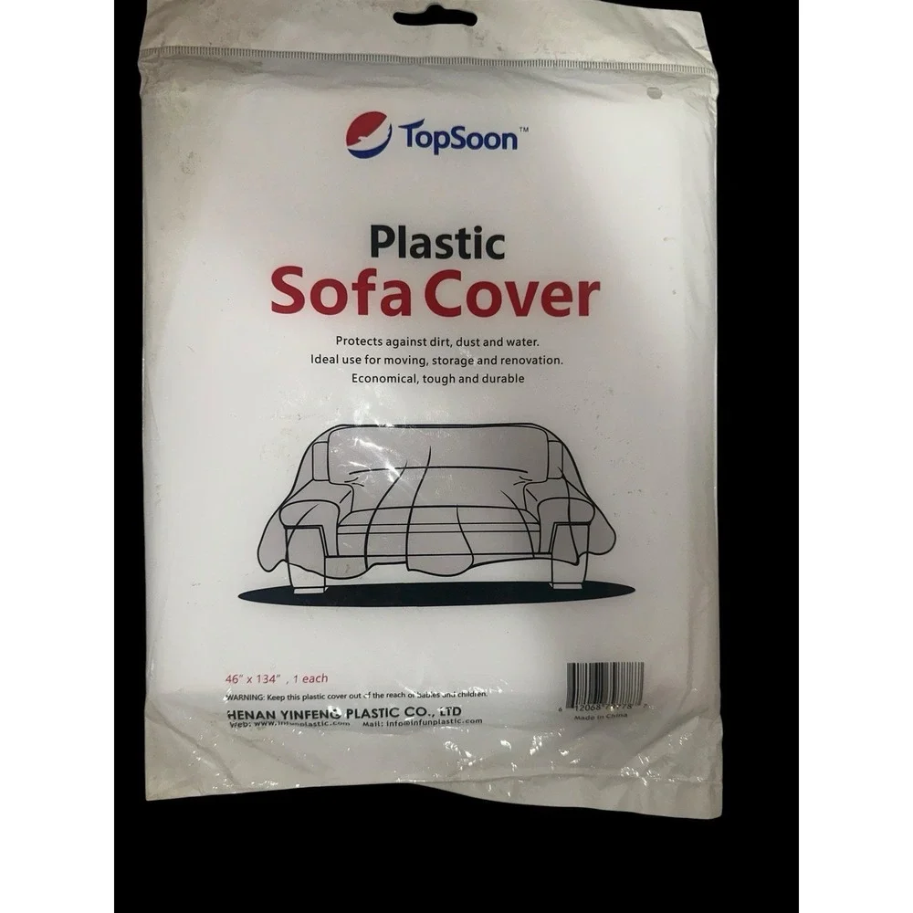 TopSoon Heavy Duty Clear Plastic Sofa Cover Disposable Moving Protection Cover